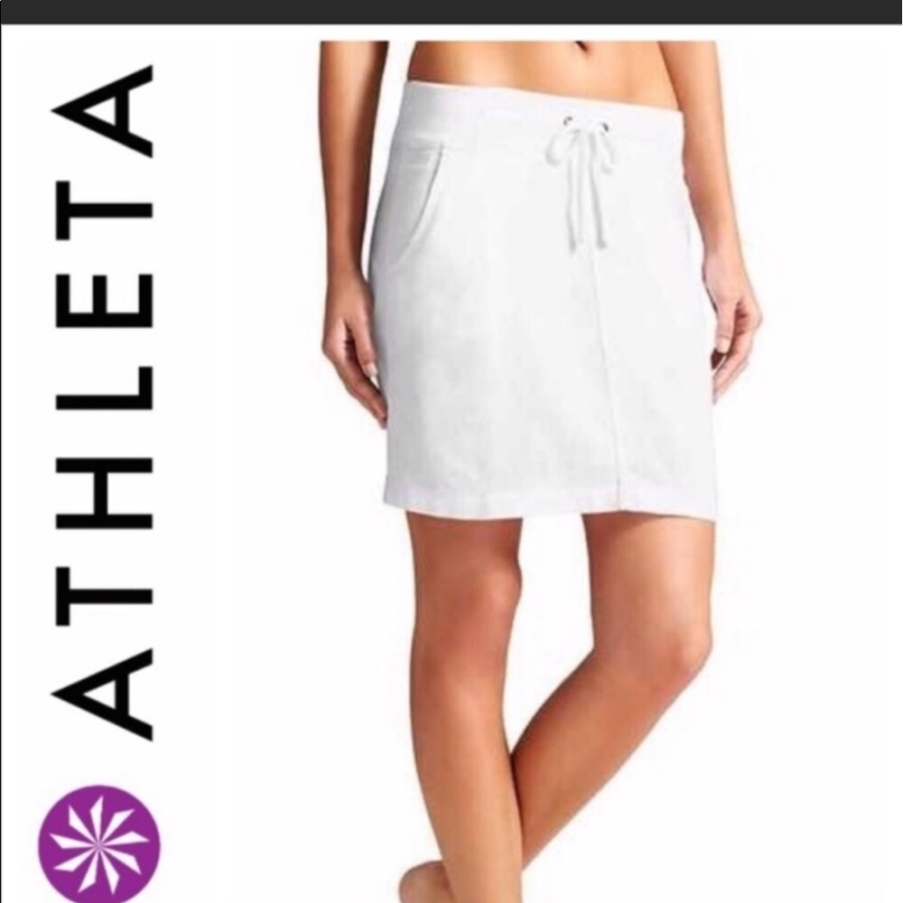 Athleta White Linen Skirt NWOT 10T